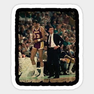 Kareem Abdul Jabbar and Pat Riley 1985 Sticker